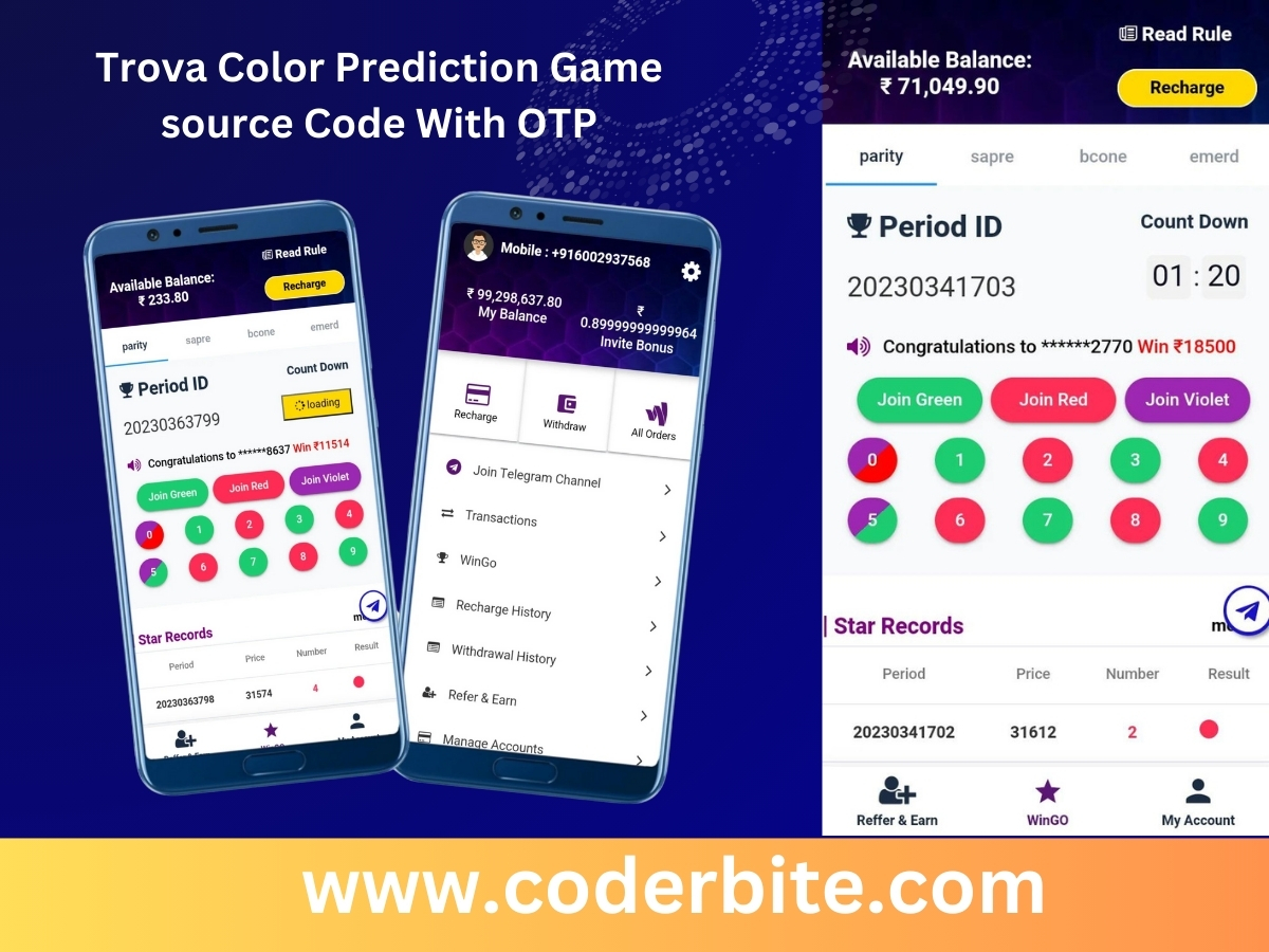 Trova Color Prediction Game source Code With OTP